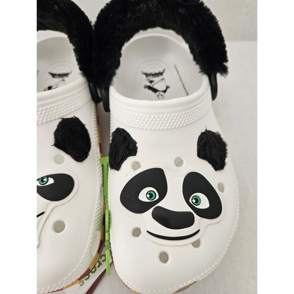 Kung Fu Panda Kids Crocs Size J 3 Nwt Po Fuzzy Back Universal Studios Vacation - Picture 3 of 9